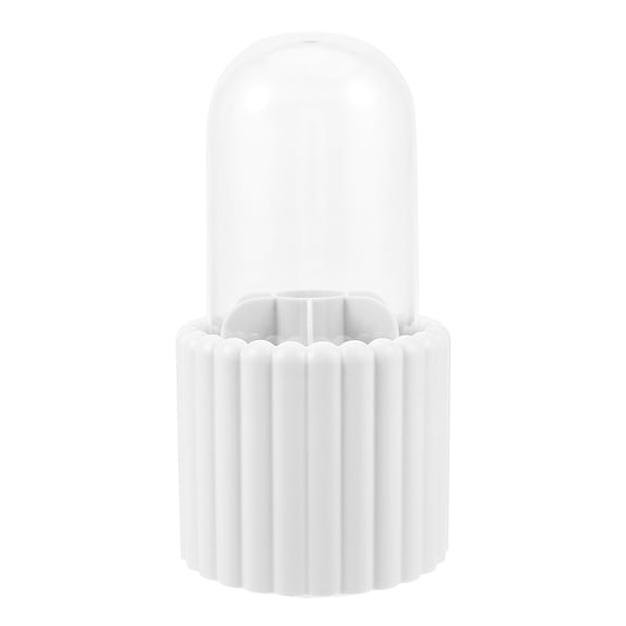 EXHUMKY Rotating Makeup Organizer for Brushes and Cosmetics White PP HIPS Modern Vanity Table Storage