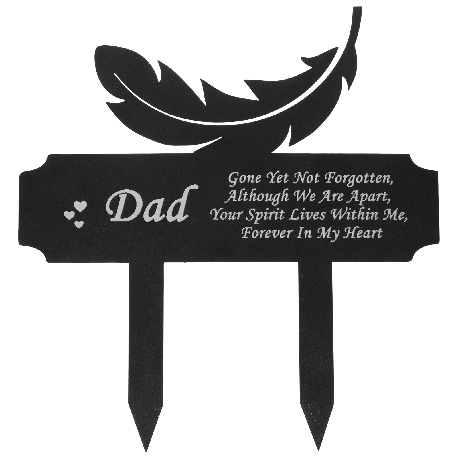 EXHUMKY elegant iron memorial stake grave marker for grandma durable cemetery decoration all weather conditions