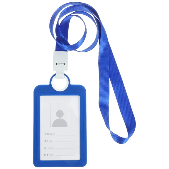 BERTDOMD Office ID Card Holder with Lanyard, Reusable Hard Name Badge Sleeve for Work, Events, and Daily Use