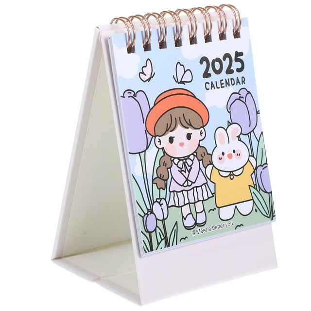 BERTDOMD Portable 2025 Desk Calendar Desk Calendar 2025 Paper Flip