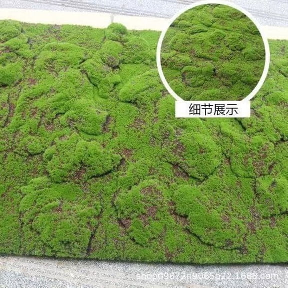 BERTDOMD Artificial Moss Mat 30cm x 30cm Realistic Fake Grass Rug for Crafts Garden Decor Miniature Dollhouse Accessories Indoor Outdoor