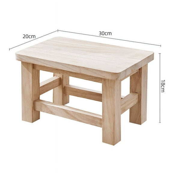BERTDOMD Solid Wood Small Stool Multi-Purpose Footrest Plant Stand Entryway Shoe Changing Seat Compact Sitting Stool