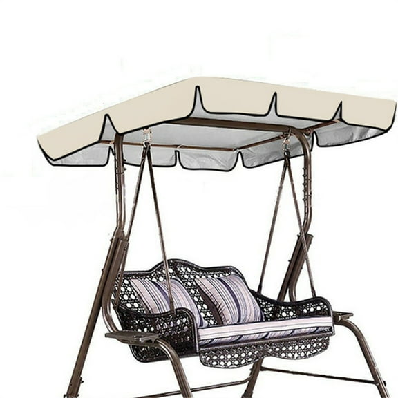EXHUMKY Beige Outdoor Swing Canopy Replacement Top with Sun , & Easy to Install