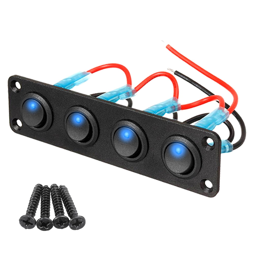 BERTDOMD Toggle Switch Panel 4 Gangs Switch Panel Automotive Rocker ...