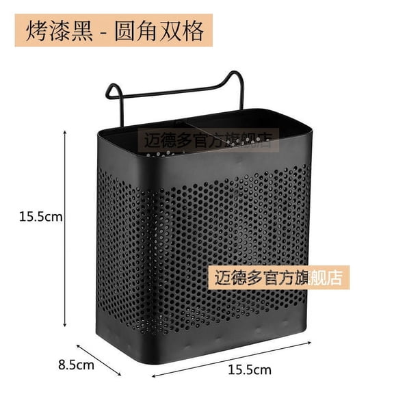 BERTDOMD Utensil Holder Drying Rack Flatware Storage Basket 2 Divided Stainless Steel Cutlery Silverware Organizer Draining Kitchen Sink Utensil Holder with Hooks for Chopstick Spoon Fork