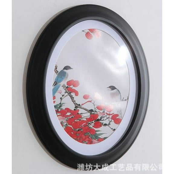 EXHUMKY Wooden Oval Picture Frame for Home and Office Decor, Edge Design, 1 Piece