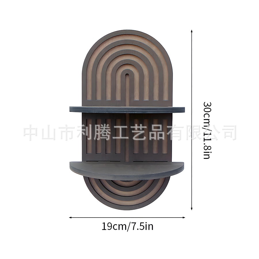 BERTDOMD Wooden Arched Wall Shelf Boho Decor Floating Shelf Wall ...