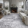 thumbnail image 1 of BERTHMEER 10' x 14' Gray Abstract Area Rugs for Living Room Bedroom Dining Room Office Farmhouse Distressed Stain Resistant Machine Washable Non-slip, 1 of 9
