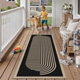 thumbnail image 1 of BERTHMEER 2'x6' Easy Jute Runner Rugs for Hallway Bedroom Entryway Entrance Kitchen Laundry Indoor Outdoor Non Slip Contemporary Throw Door Mat Stripes Geometric Modern Runner Rugs, Black, 1 of 8