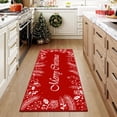 thumbnail image 1 of BERTHMEER 2'X5' Christmas Rug Modern Indoor Mat for Entrance Entryway Kitchen Bedroom Bathroom Floral Print Washable Non-slip Rug,Red, 1 of 7
