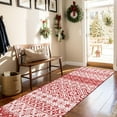 thumbnail image 1 of BERTHMEER 2'X8' Christmas Runner Rug for Indoor Hallway Entrance Entryway Hallway Kitchen Low Pile Soft Washable Non-slip Rug,Snowflake Red and White, 1 of 7