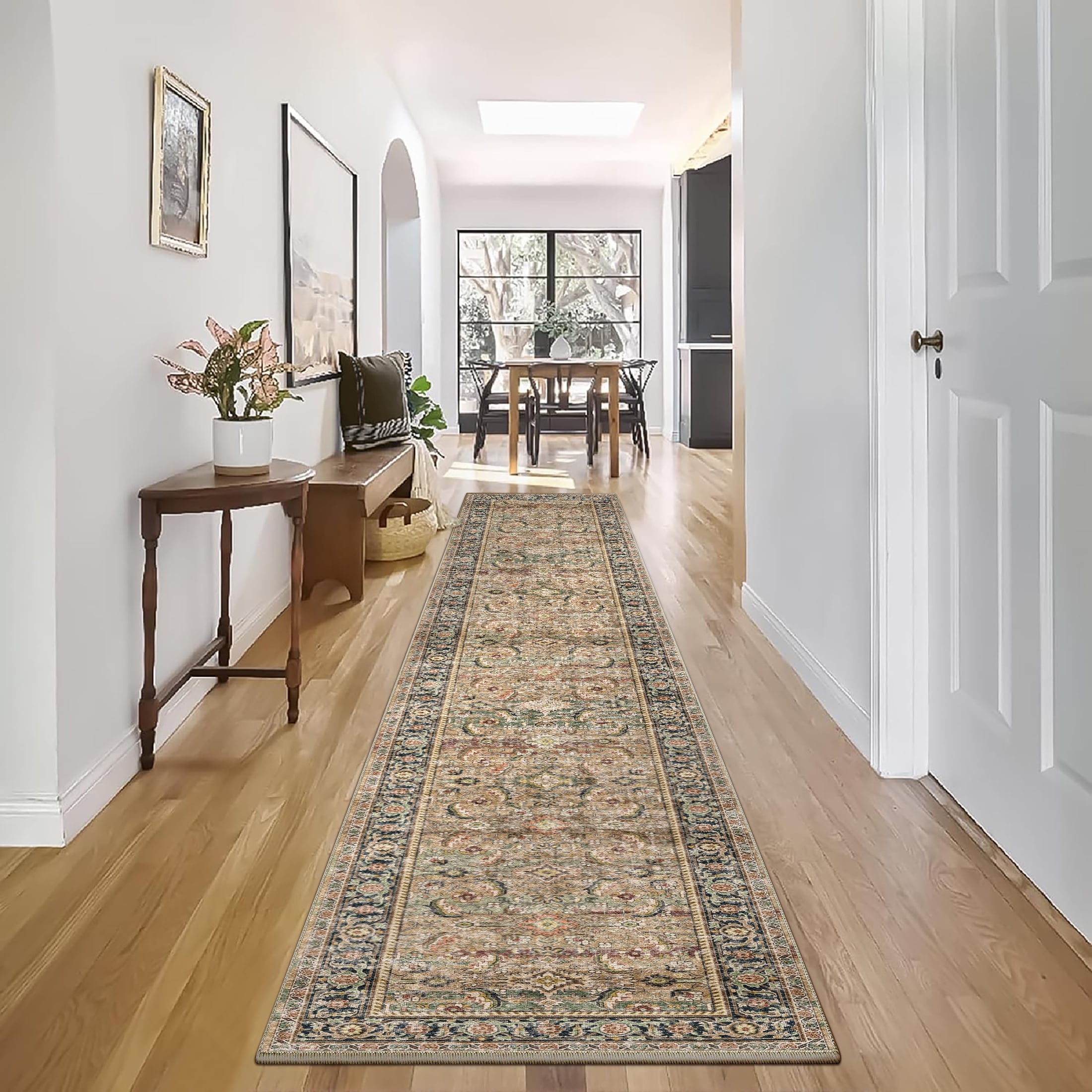 BERTHMEER 2'x10' Brown Long Runner Rugs for Hallway Entryway Bathroom ...