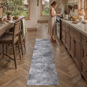 BERTHMEER 2x12 Washable Runner Rugs for Hallway Kitchen Entryway Bathroom Non-slip, Gray
