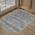 thumbnail image 1 of BERTHMEER 2'x3' Area Rugs for Bathroom Entryway Bedroom Kitchen Dorm Entrance Small Purple Non Slip Washable Vintage Traditional Oriental Accent Distressed Carpets, 1 of 6