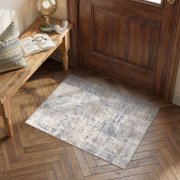 BERTHMEER 2'x3' Small Abstract Area Rugs for Entryway indoor Machine Washable Non-slip, Blue