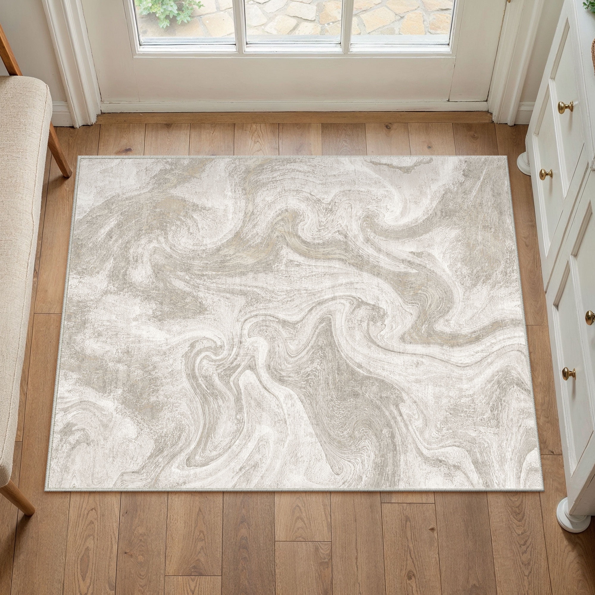 berthmeer 2'x3' small area rugs for bathroom bedroom entryway kitchen dorm entrance non slip washable modern abstract contemporary distressed indoor rugs,beige