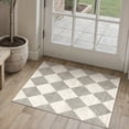 thumbnail image 1 of BERTHMEER 2'x3' Small Area Rugs for Doorway Bedroom Entryway Kitchen Dorm Entrance Geometric Modern Rhombus Checkered Contemporary Non Slip Washable Rugs,Gray, 1 of 5