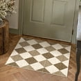 thumbnail image 1 of BERTHMEER 2'x3' Small Area Rugs for Doorway Bedroom Entryway Kitchen Dorm Entrance Geometric Modern Rhombus Checkered Contemporary Non Slip Washable Rugs, Coffee Brown, 1 of 5