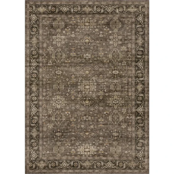 BERTHMEER 2'x3' Small Area Rugs for Entryway Doormats Indoor Bathroom Oriental Vintage Farmhouse Machine Washable Non-slip Traditional Distressed Throw Rugs, Brown
