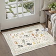 thumbnail image 1 of BERTHMEER 2'x3' Small Area Rugs for Entryway Laundry Bathroom Bedroom Entrance Modern Contemporary Rugs Dorm Beige Non Slip Washable Cat Pattern Floral Carpets, 1 of 6