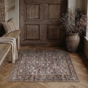 BERTHMEER 2'x3' Small Area Rugs Washable Throw Rugs for Kitchen Doorway Entrance Indoor Traditional Doormats Non Slip Washable Rugs,Blue Brown