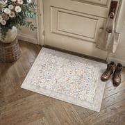 BERTHMEER 2'x3' Small Area Rugs for Doorway Bedroom Entryway Kitchen Dorm Entrance Vintage Floral Non Slip Washable Orie