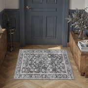 BERTHMEER 2'x3' Small Area Rugs for Entryway Doorway indoor Doormats Bathroom Machine Washable Non-slip, Black