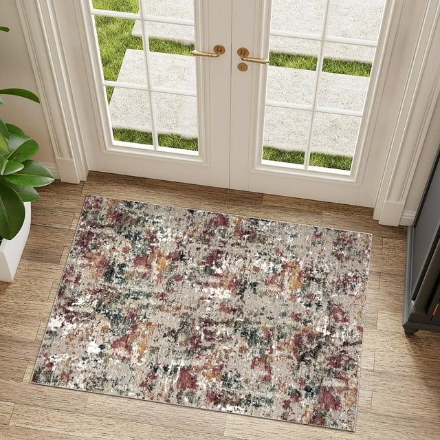 BERTHMEER 2'x3' Small Area Rugs for Entryway Doorway indoor Doormats Machine Washable Non-slip, Multicolor