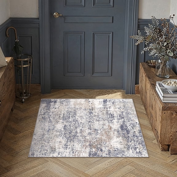 BERTHMEER 2'x3' Small Area Rugs for Entryway indoor Machine Washable Non-slip, Blue