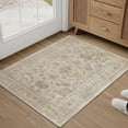 thumbnail image 1 of BERTHMEER 2'x3' Small Beige Area Rugs for Entryway Bathroom Bedroom Kitchen Dorm Entrance Non Slip Washable Vintage Traditional Carpets Oriental Accent Distressed Throw Rugs, 1 of 6