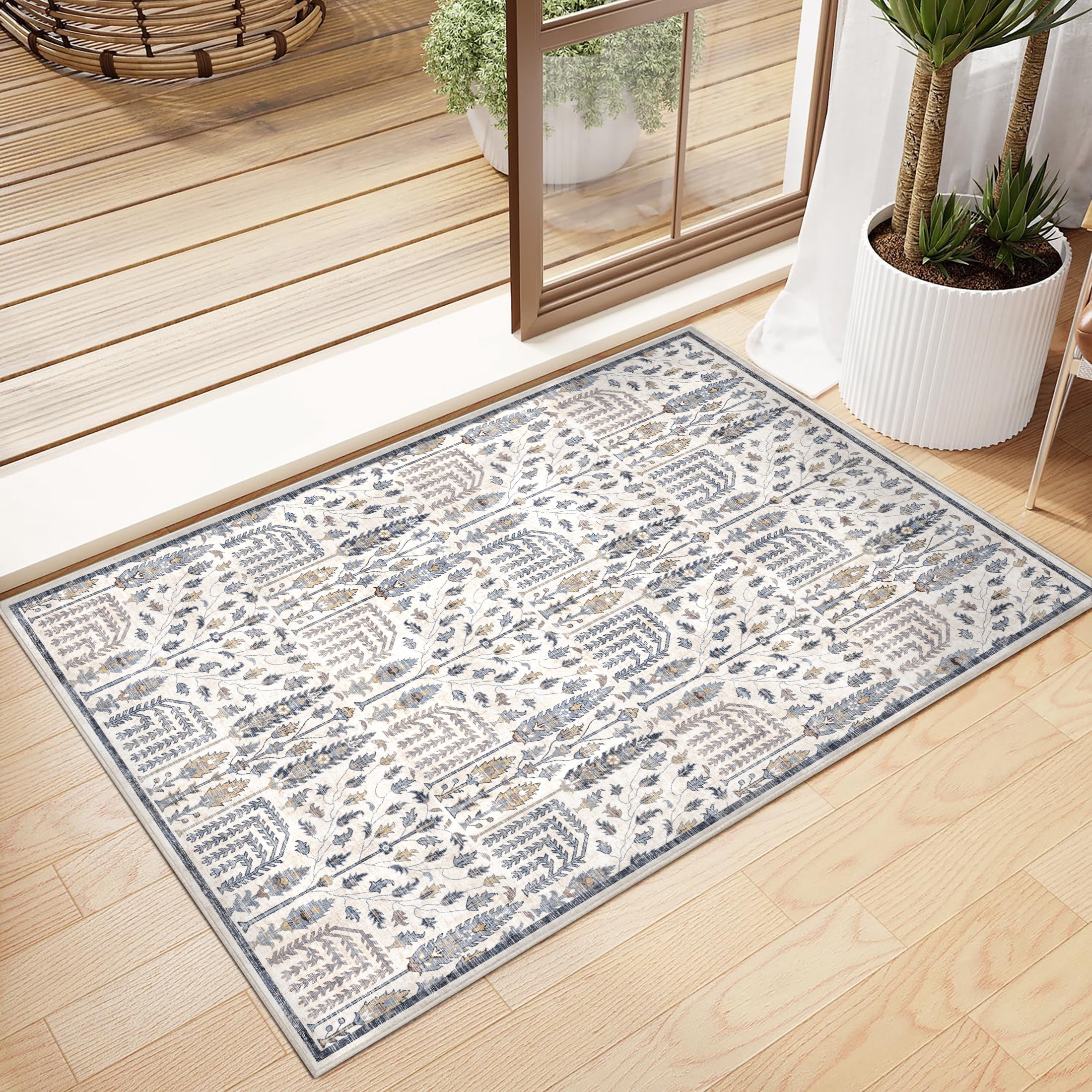 BERTHMEER 2'x3' Small Blue Area Rugs for Bathroom Bedroom Entryway ...