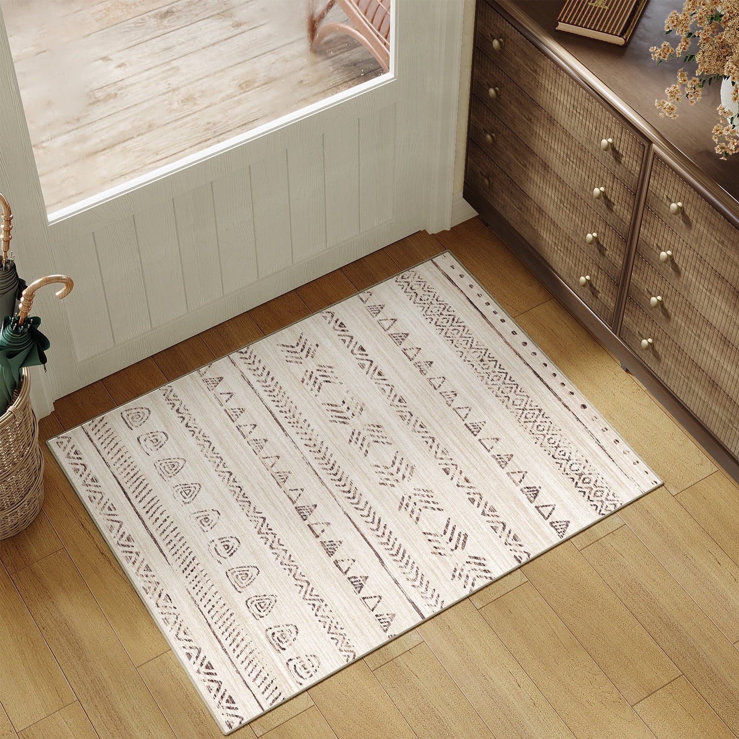 BERTHMEER 2'x3' Small Area Rugs for Bathroom Bedroom Entryway Kitchen Dorm Entrance Non Slip Washable Modern Geometric Boho Moroccan Rugs，Brown - Walmart.com