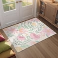 thumbnail image 1 of BERTHMEER 2'x3' Small Pink Area Rugs for Bathroom Bedroom Entryway Cute Soft Kitchen Dorm Entrance Non Slip Washable Beige Floral Modern Contemporary Throw Rugs，Multicolor, 1 of 5