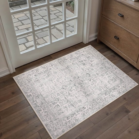 BERTHMEER 2'x3' Washable Small Area Rugs indoor Oriental Vintage Rugs for Door Entrance Entryway Bedroom Throw Rugs Non skid