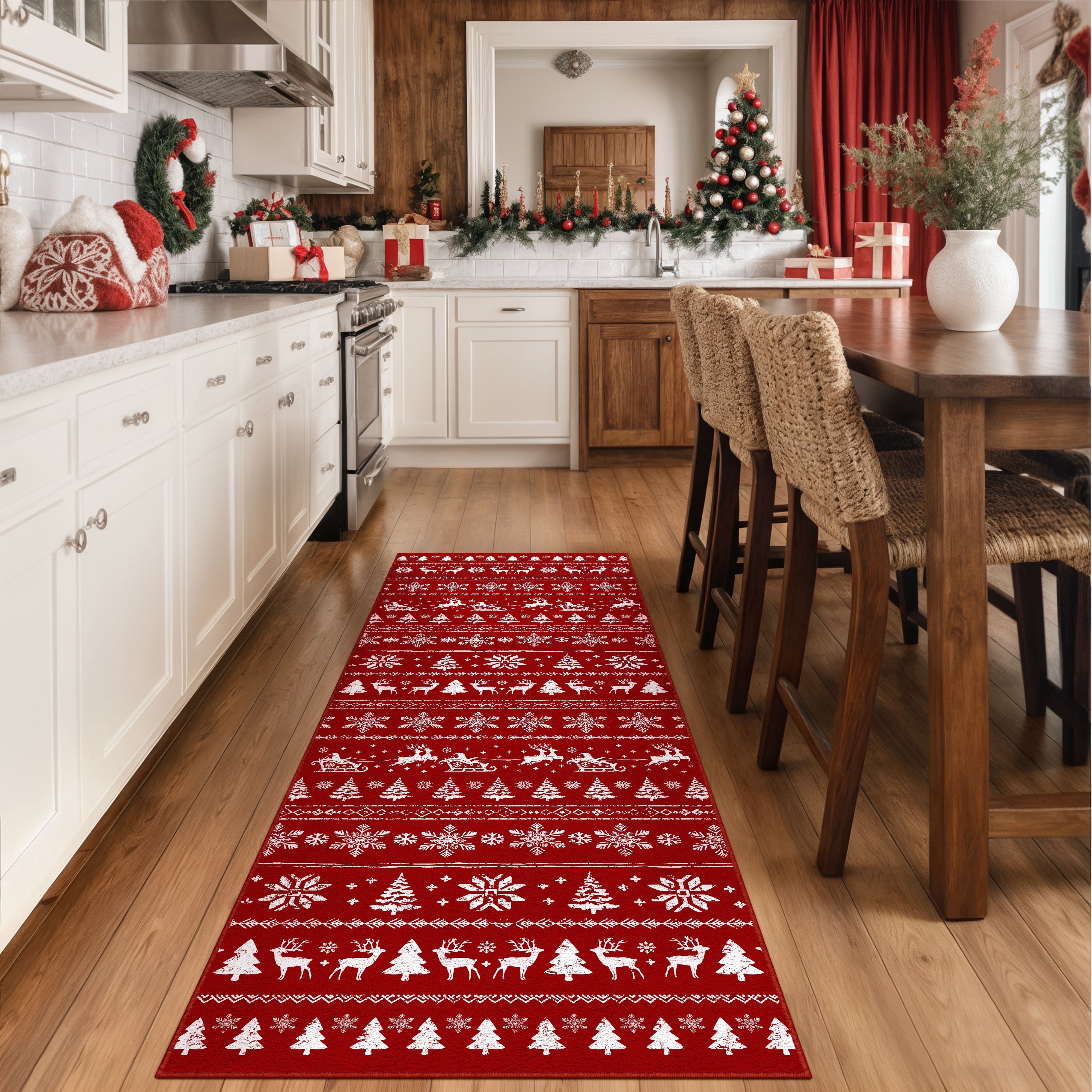 BERTHMEER 2'x6' Christmas Runner Rugs Indoor for Hallway Kitchen ...