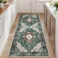 thumbnail image 1 of BERTHMEER 2'x6' Runner Rugs for Hallway Bathroom Kitchen Bedroom Entryway Non Slip Washable Green Vintage Oriental Entrance Traditional Distressed Runner Rugs, 1 of 5