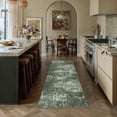 thumbnail image 1 of BERTHMEER 2'x6' Runner Rugs for Kitchen Hallway Entryway Entrance Dorm Laundry Bedroom Living Room Washable Non Slip Abstract Modern Contemporary Runner Rugs,Deep Green, 1 of 5