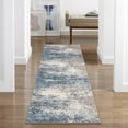 thumbnail image 1 of BERTHMEER 2'x6' Washable Runner Rugs for Hallway Bathroom Bedroom Entryway Kitchen Blue Non Slip Modern Abstract Gray Contemporary Runner Rugs, 1 of 5