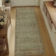 thumbnail image 1 of BERTHMEER 2'x6' Washable Runner Rugs for Hallway Bathroom Bedroom Entryway Kitchen Non Slip Brown Vintage Oriental Traditional Distressed Runner Rugs, 1 of 7