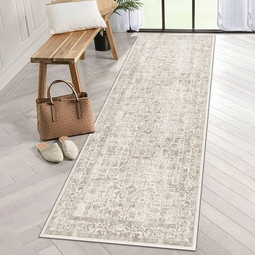 BERTHMEER 2'x6' Washable Runner Rugs for Hallway Kitchen Entryway Non-slip, Brown