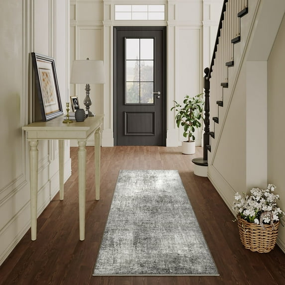 BERTHMEER 2'x6' Washable Runner Rugs for Hallway Kitchen Entryway Non-slip, Gray