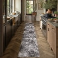 thumbnail image 1 of BERTHMEER 2'x8' Abstract Runner Rugs Contemporary for Hallway Entryway Entrance Bathroom Bedroom Kitchen Non Slip Washable Modern Indoor Runner Rugs,Black, 1 of 8