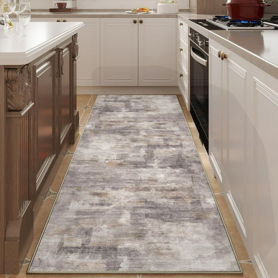 BERTHMEER 2'x8' Abstract Runner Rugs Contemporary for Hallway Entryway Entrance Bathroom Bedroom Kitchen Non Slip Washable Modern Runner Rugs,Multicolor