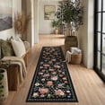 thumbnail image 1 of BERTHMEER 2'x8' Runner Rugs for Hallway Entryway Bathroom Bedroom Kitchen Non Skid Washable Black Floral Vintage Oriental Traditional Flower Accent Runner Rugs, Multicolor, 1 of 6