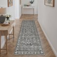 thumbnail image 1 of BERTHMEER 2'x8' Washable Vintage Floral Runner Rugs for Hallway Kitchen Entryway Bathroom Non-slip,Gray, 1 of 6