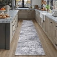 thumbnail image 1 of BERTHMEER 3'x12' Runner Rugs for Hallway Kitchen Entryway Entrance Dorm Laundry Bedroom Living Room Abstract Modern Contemporary Washable Non Slip Runner Rugs, Gray, 1 of 5