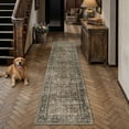 thumbnail image 1 of BERTHMEER 3'x12' Runner Rugs for Hallway Kitchen Entryway Bedroom Indoor Non Slip Vintage Oriental Traditional Washable Runner Rugs,Brown, 1 of 9