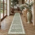 thumbnail image 1 of BERTHMEER 3'x12' Washable Runner Rugs for Hallway Kitchen Entryway Bedroom Indoor Non Slip Floral Vintage Oriental Traditional Washable Runner Rugs,Green, 1 of 6