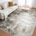 thumbnail image 1 of BERTHMEER 3'x5' Abstract Area Rugs for Bathroom Bedroom Entryway Kitchen Rugs Non Slip Washable Brown and Black Carpets Dorm Office Entrance Neutral Modern Contemporary Throw Rugs, 1 of 6