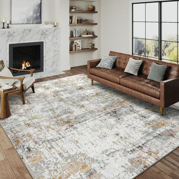 BERTHMEER 3'x5' Abstract Area Rugs for Office Entryway Washable Rugs Non-slip, Multicolor